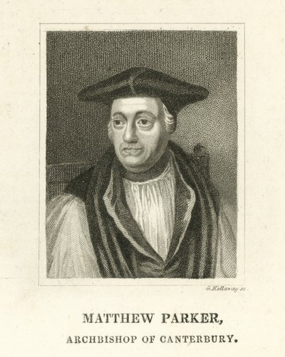 Matthew Parker, arcibiskup z Canterbury (rytina) od English School