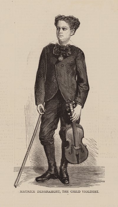 Maurice Dengremont, Dětský houslista (rytina) od English School