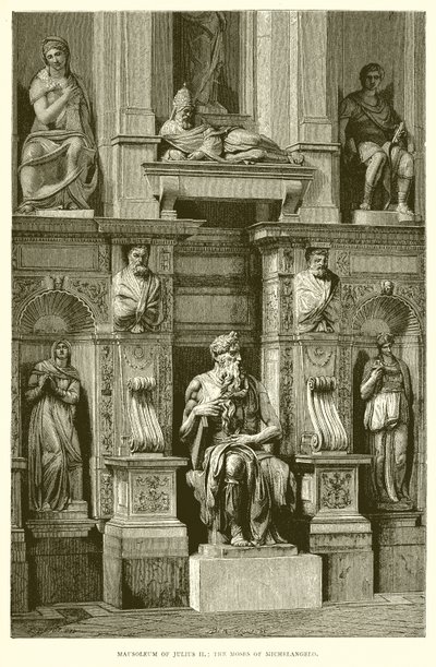Mauzoleum Julia II.; Mojžíš z Michelangela od English School