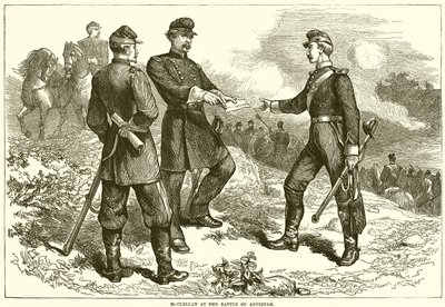 McClellan v bitvě u Antietamu od English School