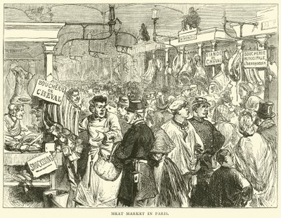 Masný trh v Paříži, říjen 1870 od English School