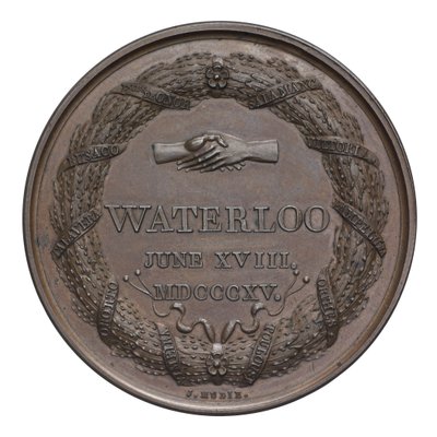 Medaile připomínající bitvu u Waterloo od English School