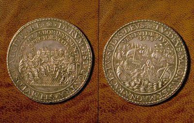 Medaile připomínající porážku španělské armády, 1588 (stříbrná) od English School