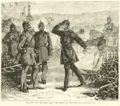Setkání Moltkeho a pruského krále v Gravelotte, srpen 1870 od English School