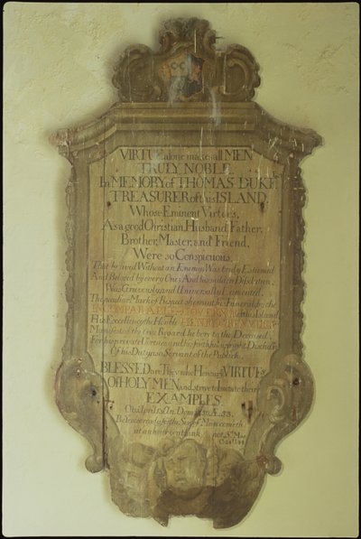 Památník Thomase Duke, 1750 (malované dřevo) od English School