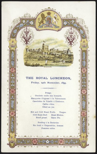 Menu pro Royal Luncheon od English School