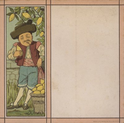 Ilustrace menu: Citron (barva litho) od English School