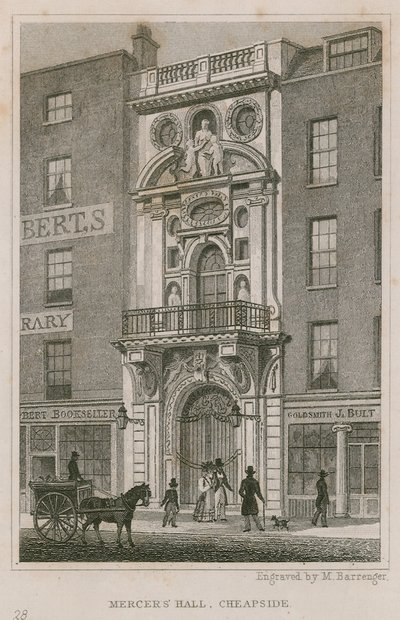 Mercers Hall, Cheapside, Londýn od English School