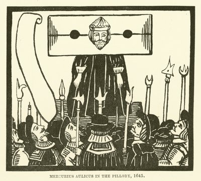 Mercurius Aulicus na pranýři, 1645 od English School