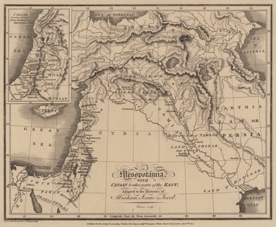 Mezopotámie s Kanaánem a dalšími částmi Východu, přizpůsobené historii Abrahama, Izáka a Jákoba (rytina) od English School