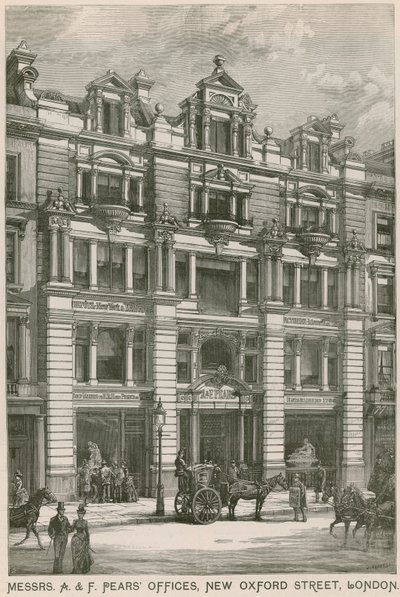 Kanceláře Messrs A & F Pears, New Oxford Street, Londýn od English School