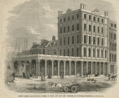 Messrs E Moses and Sons nové prostory v Tottenham Court Road od English School