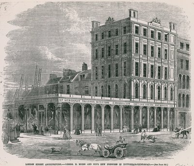 Messrs E Moses and Sons nové prostory v Tottenham Court Road v Londýně od English School