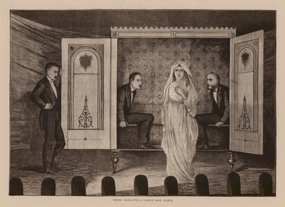 Messrs, Maskelyne and Cookes Dark Seance (rytina) od English School