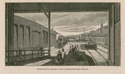 Metropolitan Railway ze stanice Farringdon Road od English School