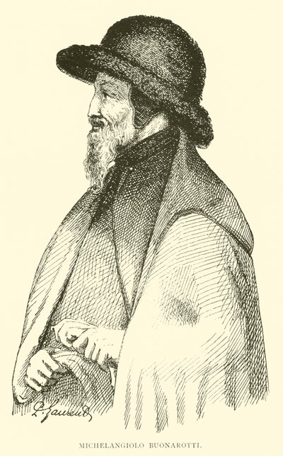 Michelangelo Buonarroti (rytina) od English School