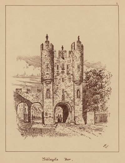 Bar Micklegate (litografie) od English School