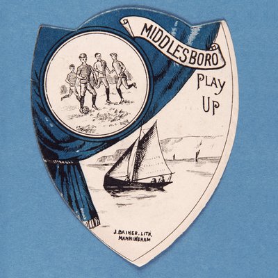 Middlesboro Play Up, karta Baines ve tvaru štítu, 1888-89 od English School