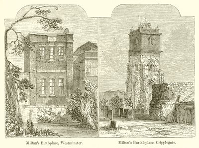 Rodiště Miltonů, Westminster. Miltonovo pohřebiště, Cripplegate od English School