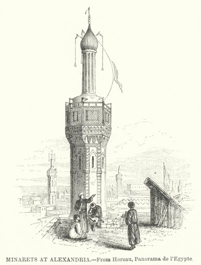 Minarety v Alexandrii (rytina) od English School