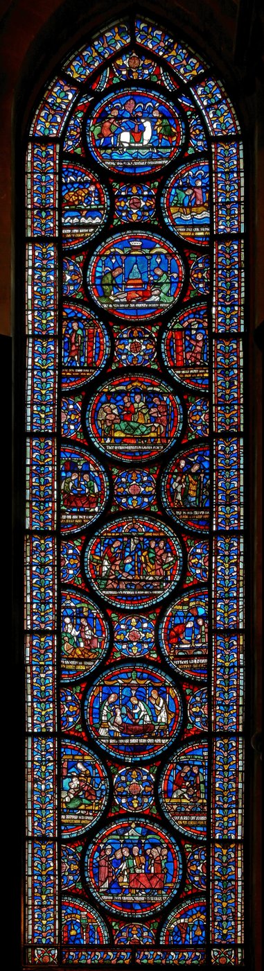 Miracle Window zobrazující příběhy Johna Roxborougha a Henryho Beche od English School