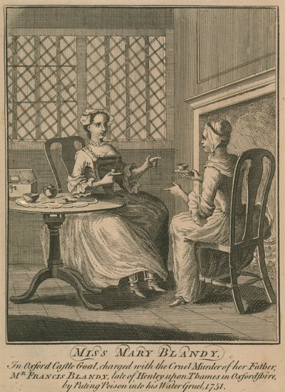 Slečna Mary Blandyová, obviněná z kruté vraždy svého otce, pana Francise Blandyho (rytina) od English School