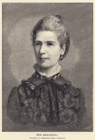 Slečna Shaw-Lefevre, ředitelka Somerville Hall, Cambridge (rytina) od English School