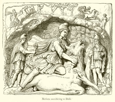 Mithra obětuje býka od English School