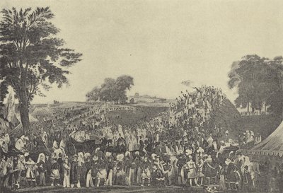 Ceremoniál Montem v Salt Hill, 1838 (hlubotisk) od English School