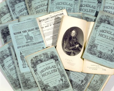 Měsíční vydání života a dobrodružství Nicholase Nicklebyho od Charlese Dickense (1812-70), vydané v roce 1839 (viz 136076) od English School