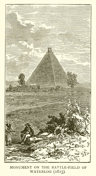 Památník na bitevním poli u Waterloo (1815) od English School