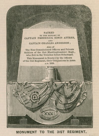 Památník 31. (Huntingdonshire) Regiment, St Marys Church, Huntingdon od English School
