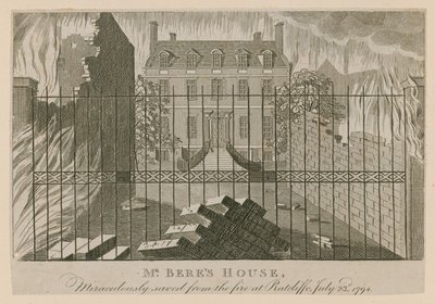 Pan Beres House, zázračně zachráněn před požárem v Ratcliffe, 23. července 1794 od English School