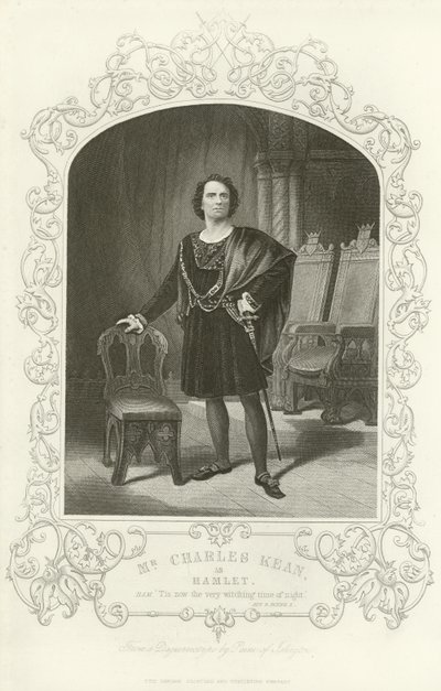 Pan Charles Kean jako Hamlet, Hamlet, dějství III, scéna II od English School