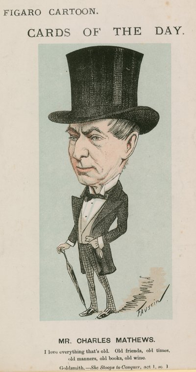 Pan Charles Mathews, karikatura od English School