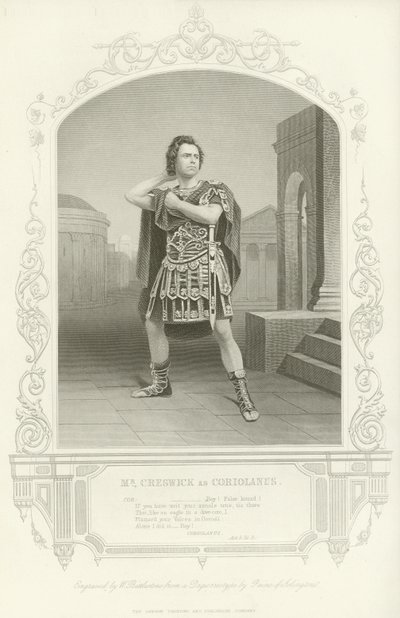 Pan Creswick jako Coriolanus, Coriolanus, dějství V, scéna III od English School