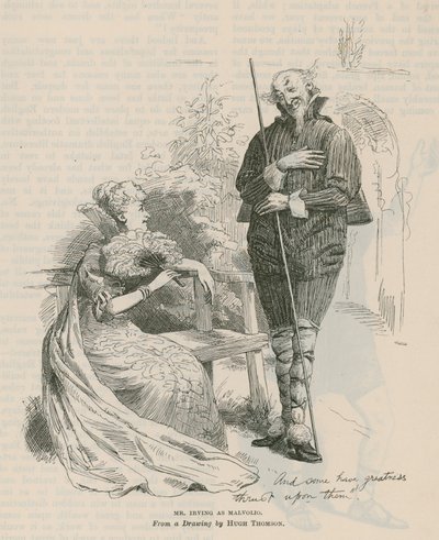 Pan Henry Irving, herec, jako Malvolio od English School