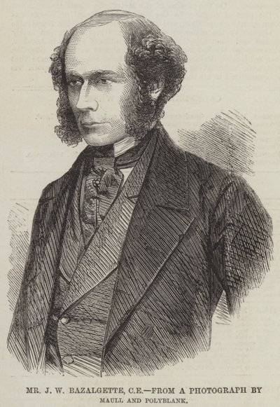 Pan J W Bazalgette, CE (rytina) od English School