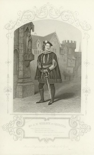 Pan JW Wallack jako Gloster, Richard III, dějství I, scéna I od English School