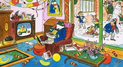 Pan Toad sleduje barevnou televizi od English School