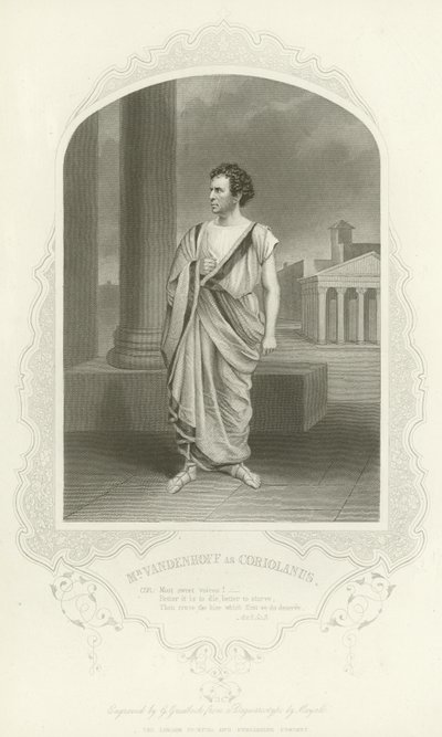 Pan Vandenhoff jako Coriolanus, Coriolanus, dějství II, scéna III od English School