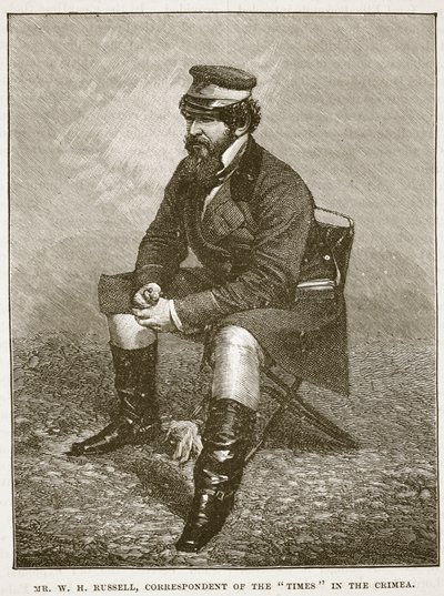 Pan W. H. Russell, dopisovatel Timesů na Krymu, ilustrace z Cassells Illustrated History of England (sépiová fotografie) od English School