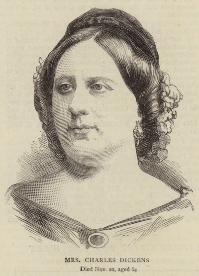 Paní Charles Dickens (rytina) od English School