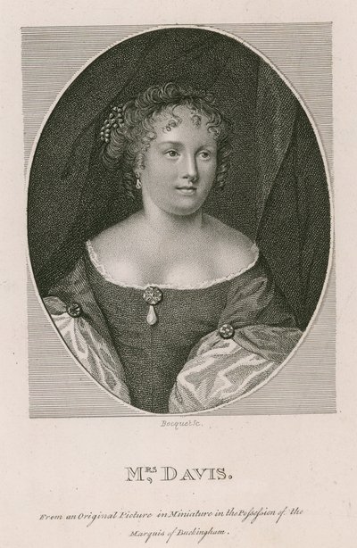 Paní Davisová, podle originálu miniaturního obrazu v držení markýze z Buckinghamu. od English School