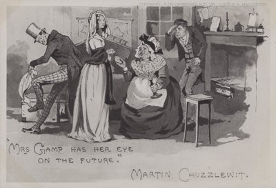 Paní Gamp, Martin Chuzzlewit (černobílá fotografie) od English School