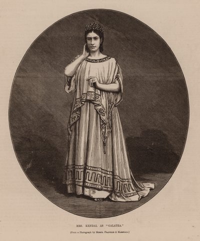 Paní Kendalová jako "Galatea" (rytina) od English School