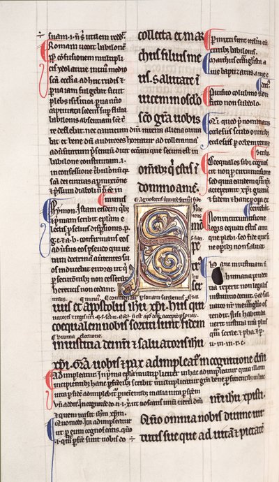 Ms.27, f.109v: Stránka z lesklé kopie Nového zákona (vellum) od English School
