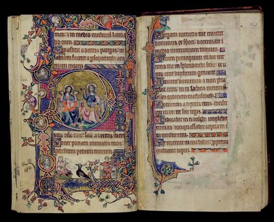 Ms 1-2005, ff.161v-162r: Otec a syn, historická iniciála D z Macclesfieldova žaltáře, Use of Sarum, East Anglia, c.1330 od English School