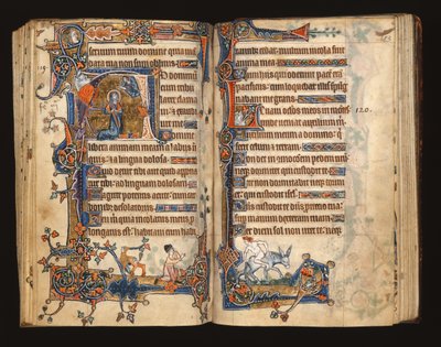 Ms 1-2005, ff.182v-183r: David se modlí, historická iniciála z Macclesfieldova žaltáře, Use of Sarum, East Anglia, c.1330 od English School