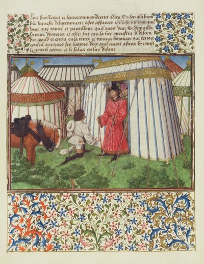 Paní 2597 Desire klečí před Honor a prosí o pomoc Heart, faksimilové vydání Livre du Coeur dAmours Espris od Rene dAnjou od English School